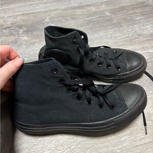 Black on Black Converse High-Tops
